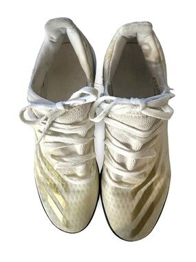 Adidas Adizero Turf Cleats Shoes White Gold Metallic EG8199 Men 7.5 Women 8.5
